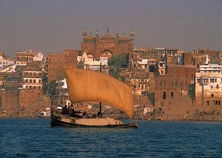 Varanasi: cremation ashes carried on the Ganges River