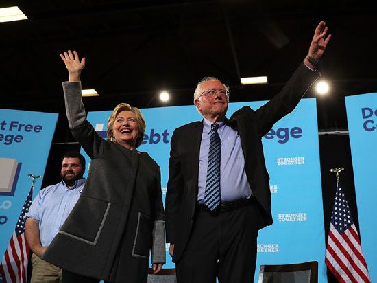 Hillary Clinton and Bernie Sanders