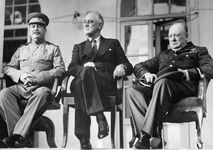 Tehrān Conference: Joseph Stalin, Franklin D. Roosevelt, and Winston Churchill