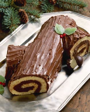 Yule log cake