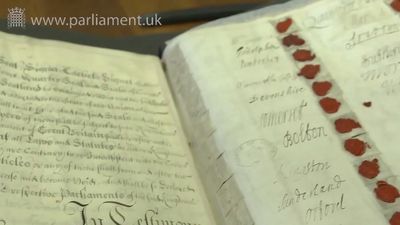 Take a look into the rolls featuring the Act of Union with Scotland (1707) and the Articles of Union with Scotland (1706)