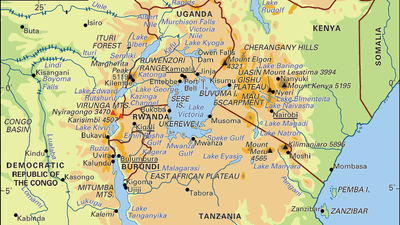 East African mountains and lakes