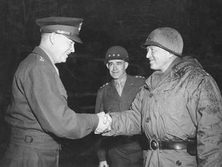 Dwight D. Eisenhower, Omar Bradley, and George Patton