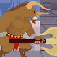 The Minotaur as the Greeks imagined him, was a creature with the head of a bull on the body of a man.