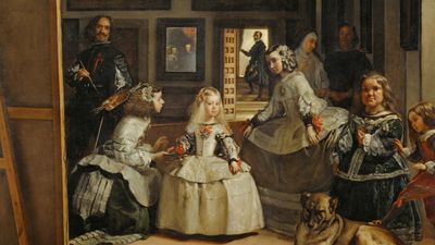 What is everyone looking at in Las Meninas?