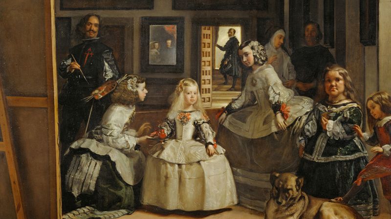 What is everyone looking at in Las Meninas?