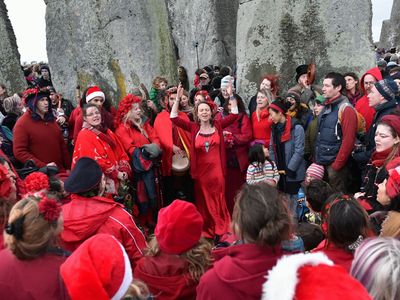 celebrating the winter solstice at Stonehenge