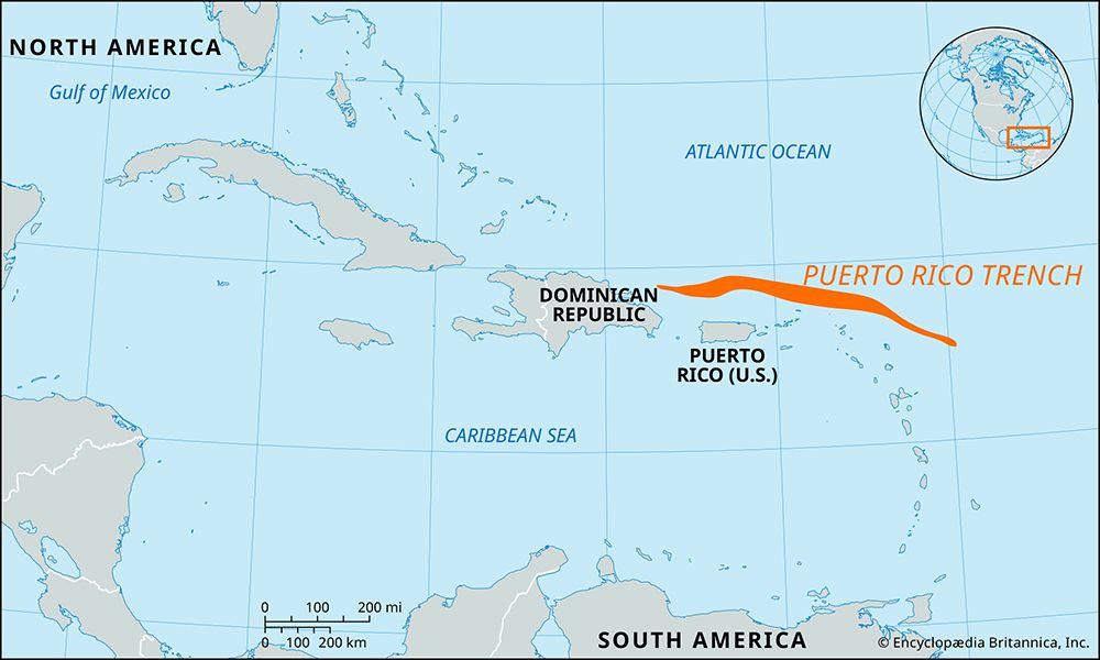 Puerto Rico Trench | Map, Depth, & Location | Britannica