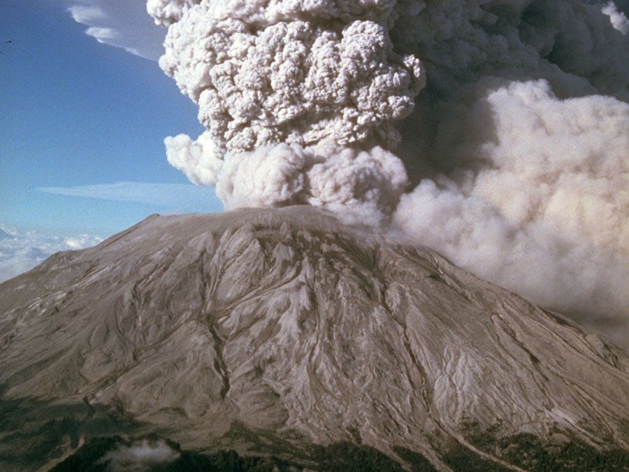 Mount St. Helens eruption.