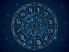 Astrology horoscope circle. Wheel with zodiac signs, constellations horoscope with titles, geometric representation