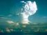 Thermonuclear hydrogen bomb, code-named MIKE, detonated in the Marshall Islands in the fall of 1952. Photo taken at a height of 12,000 feet, 50 miles from the detonation site. (Photo 3 of a series of 8) Atomic bomb explosion nuclear energy hydrogen energy