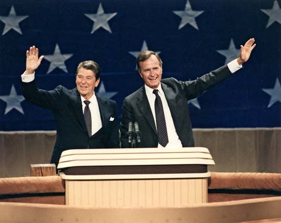 Ronald Reagan and George Bush