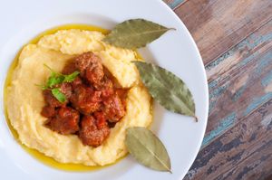 polenta and meatballs