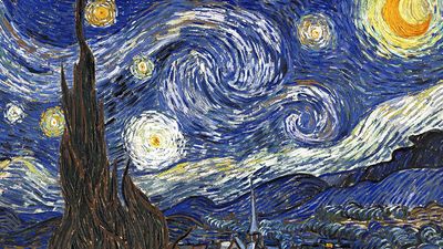 "The Starry Night," oil on canvas painting by Vincent van Gogh, 1889. In the Museum of Modern Art, New York City. 73.7 x 92.1 cm. (Post-impressionism)