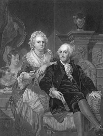 U.S. Pres. George and first lady Martha Washington