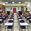 Newly remodeled science classroom in a high school.