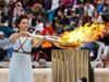 Lighting the Olympic flame