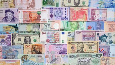 International currencies, money, various banknotes, currency