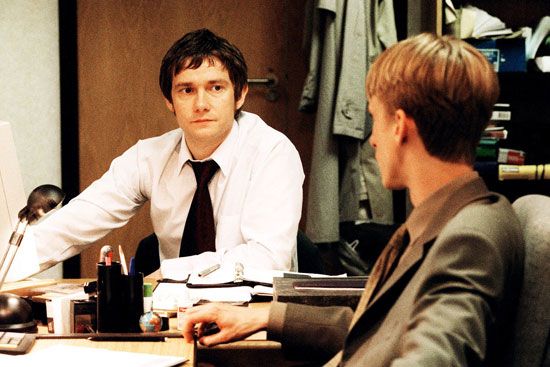 Martin Freeman and Mackenzie Crook in The Office