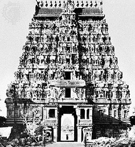 Southern gopura of the Shiva temple at Chidambaram, Tamil Nadu, India, c. 1248.