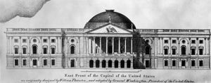 East elevation of the U.S. Capitol building, drawing and design by William Thornton, 1792; in the Library of Congress, Washington, D.C.