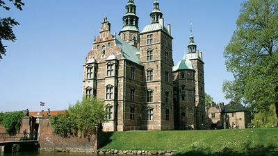 Rosenborg Castle, Copenhagen, Denmark, was built as a royal summer residence by King Christian IV in 1606-34. The King designed the Castle himself in Dutch Renaissance style and lived here until he died in 1648.