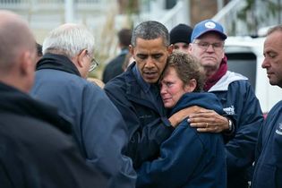 Barack Obama touring Superstorm Sandy damage