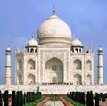 Taj Mahal, Agra, India. UNESCO World Heritage Site (minarets; Muslim, architecture; Islamic architecture; marble; mausoleum)