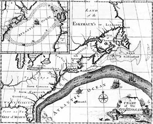 map of the Gulf Stream drawn by Benjamin Franklin