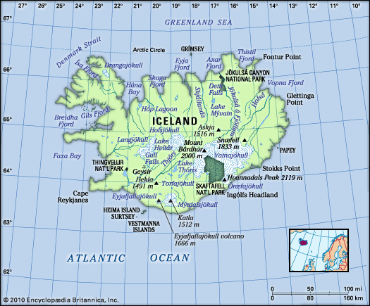 physical features of Iceland