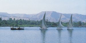 Luxor, Egypt: feluccas on Nile River