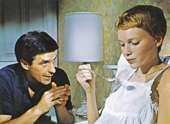 John Cassavetes and Mia Farrow in Rosemary's Baby