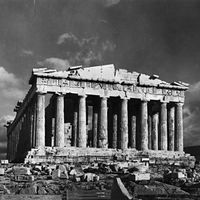 Parthenon, on the Acropolis, Athens, by Ictinus and Callicrates, 447–432 bc