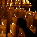 Candles Burning On Table In Church