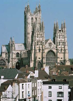 The cathedral in Canterbury, Kent, England.