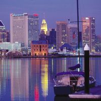 Inner Harbor and skyline of Baltimore, Maryland