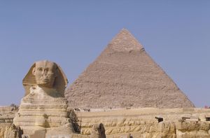 Great Sphinx and pyramid of Khafre