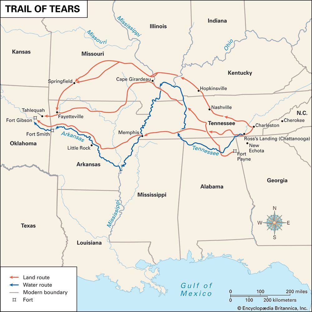 Trail of Tears map