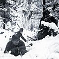 American soldiers in the Ardennes during the Battle of the Bulge.