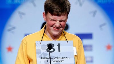 Spelling bee. Nathan J. Marcisz of Marion, Indiana, tries to spell a word during the 2010 Scripps National Spelling Bee competition June 3, 2010 in Washington, DC. Spellers competition to become best spelling bee of the year.