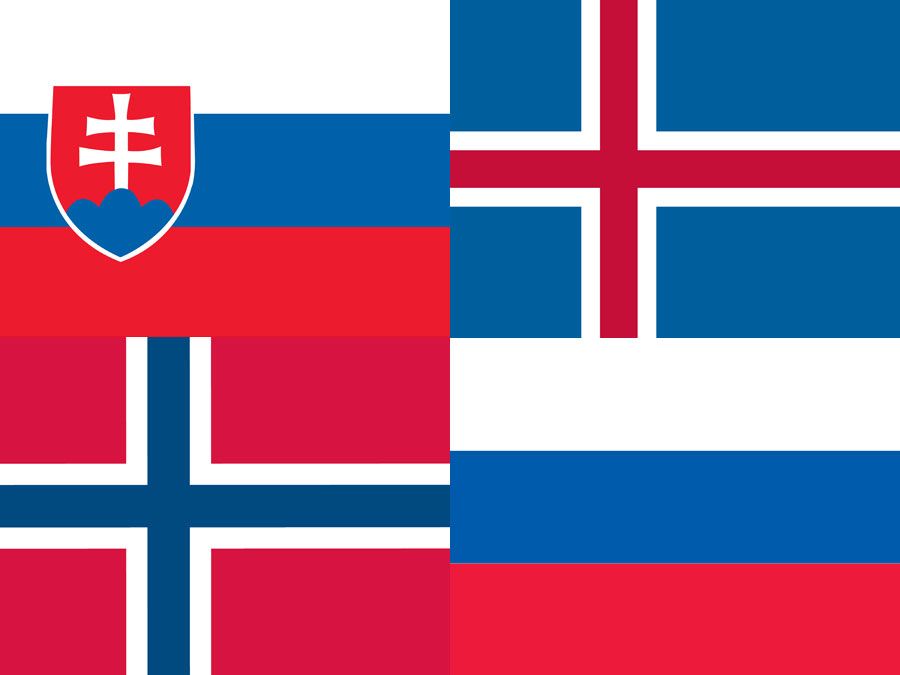 Thumbnail for flags that look alike quiz Russia, Slovenia, Iceland, Norway