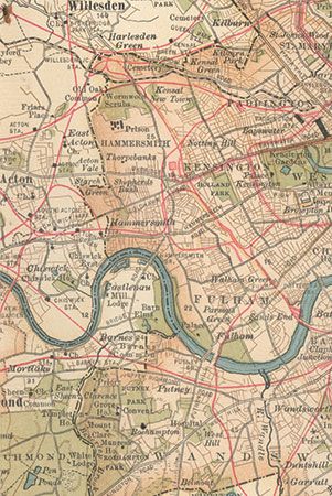 West London along the River Thames, c. 1900