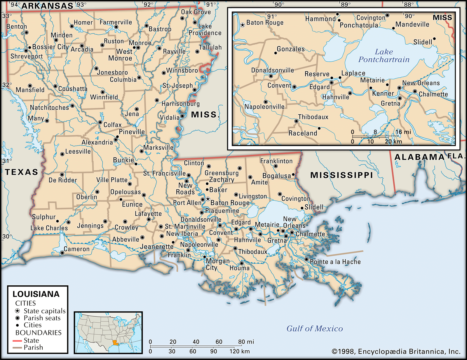 map of Louisiana