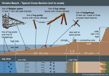 cross section of Omaha Beach during the Normandy Invasion