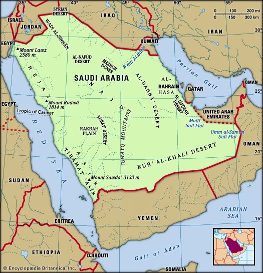 Physical features of Saudi Arabia