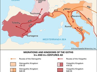 Migrations and kingdoms of the Goths in the 5th and 6th centuries ce