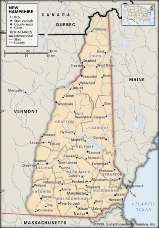 map of New Hampshire