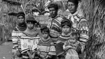 Seminoles wearing traditional clothing, c. 1926.