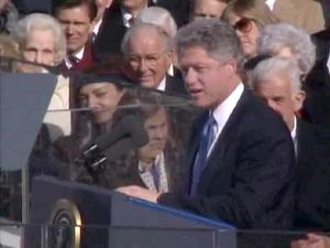 Witness President Bill Clinton delivering his first inaugural address, January 20, 1993