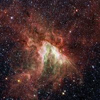 M17, the Swan Nebula, is a star-making cloud in the constellation Sagittarius.